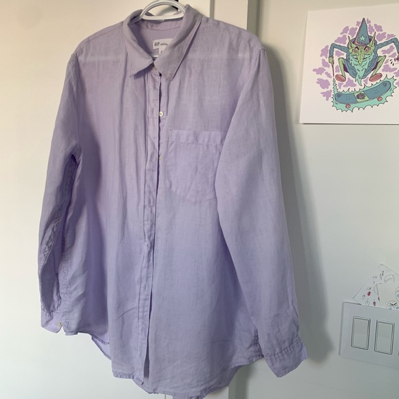 100% linen lilac dress shirts - Picture 1 of 4
